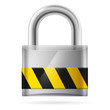 Security concept with locked  pad lock