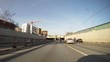 Cars leave tunnel and go on highway on Third Transport Ring