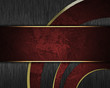 Metal Background with abstract red pattern and red nameplate.