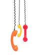 group of telephone receivers