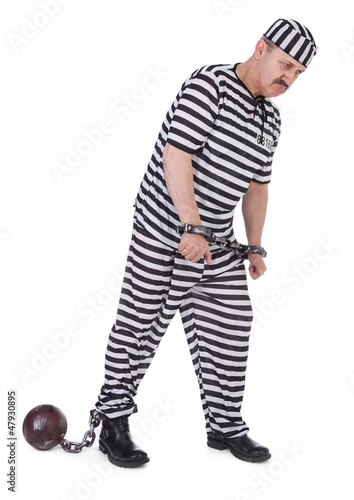 Photo: handcuffed prisoner handcuffed prisoner