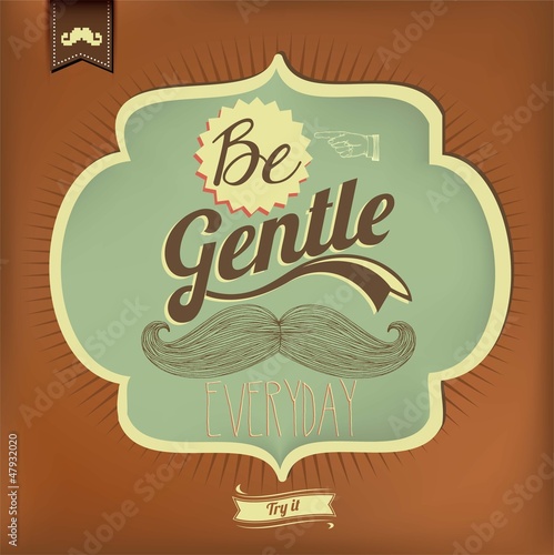 Vector: Vintage Mustache Calligraphic And Typographic Background Vintage Mustache Calligraphic And Typographic Background