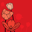 Greeting card with tulips