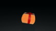 Gift box opening lid to present a virtual product, on black
