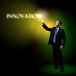 Businessman with light shining