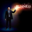 Businessman with light shining
