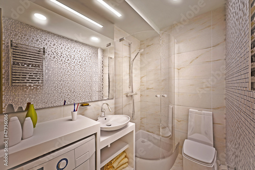 Illustration: modern interior of bathroom modern interior of bathroom