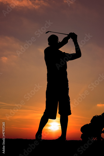 Photo: golfer silhouette golfer silhouette