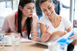 teenage students studying together