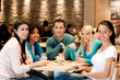 Group of teenagers in cafe