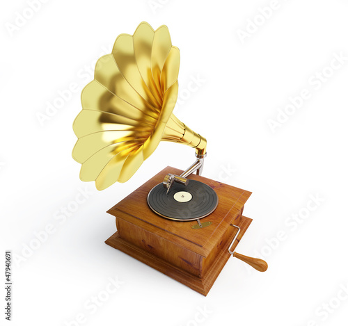 Illustration: gramophone on a white background gramophone on a white background