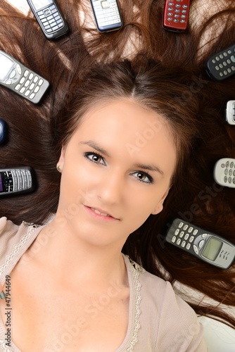 Photo: femme téléphonant femme téléphonant