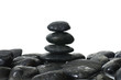 stones stack in balance on pebble