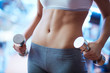 Female with barbells