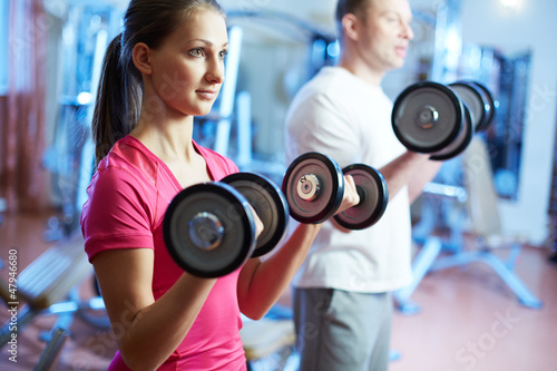 Photo: Training with dumbbells Training with dumbbells