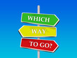 which way to go - 3 colorful arrow signs