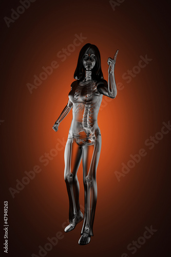 Illustration: cute woman radiography cute woman radiography