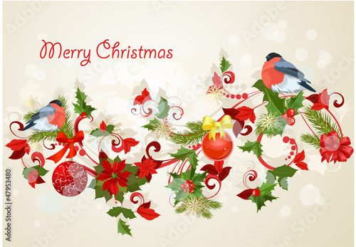 Vector: Design a Christmas greeting card Design a Christmas greeting card