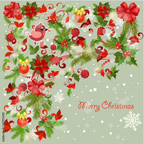Vector: Design a Christmas greeting card Design a Christmas greeting card