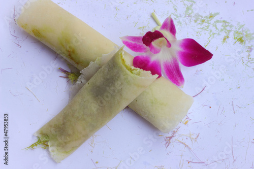 Photo: Thailand Silk pastry dough wrapped with roti Thailand Silk pastry dough wrapped with roti