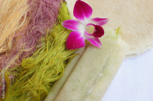 Photo: Thailand Silk pastry dough wrapped with roti Thailand Silk pastry dough wrapped with roti