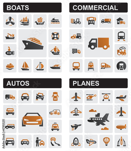 Vector: transport icons transport icons
