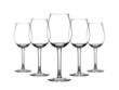 Set of wine glasses on white background