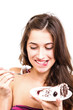 Woman with a cake