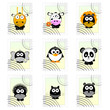 post mark with funny animals vector illustration