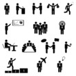 business black and white icon set