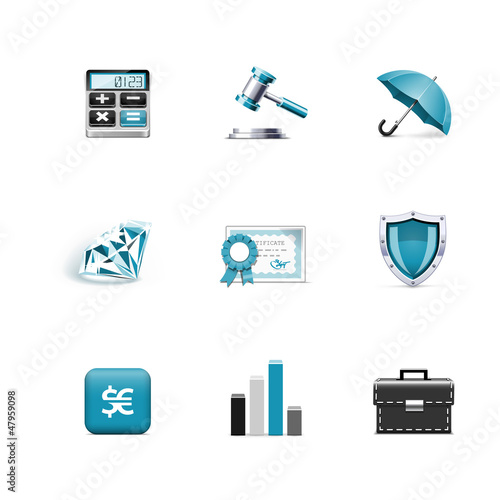 Vector: Finance and bank icons. Azzurro series Finance and bank icons. Azzurro series
