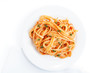 pasta linguine with tomato sauce napoletana isolated