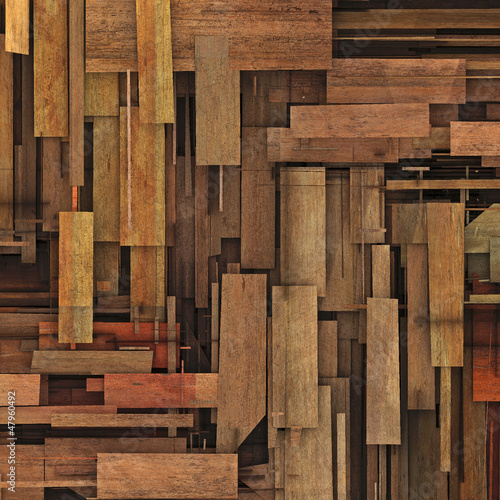 Illustration: abstract 3d render fragmented wood timber plank backdrop abstract 3d render fragmented wood timber plank backdrop