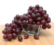 ripe grapes in a glass bowl close up