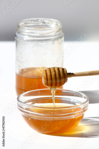 Photo: Honey Bowl with dipper and jar Honey Bowl with dipper and jar