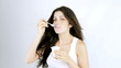 Video: Beautiful woman on a diet eating yogurt Beautiful woman on a diet eating yogurt
