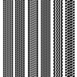 Set of detailed tire prints, vector illustration