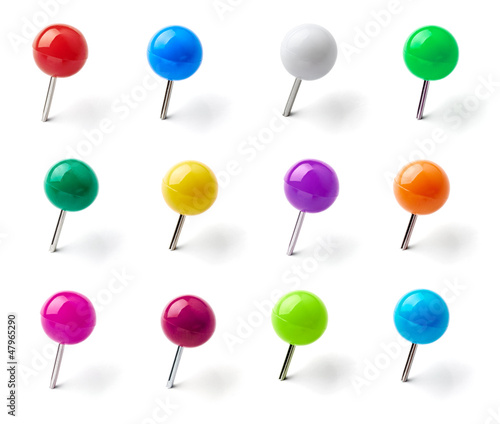 Photo: push pin thumbtack paper clip office business push pin thumbtack paper clip office business
