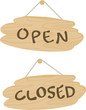 木のドアプレート（OPEN・CLOSED）