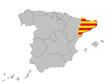 Illustration: Katalonien auf den Umrissen Spanien's Katalonien auf den Umrissen Spanien's