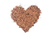 Chocolate love heart on a white background