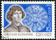 USSR-1973:shows Nicolaus Copernicus (1473-1543) and Solar System