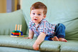 curious little baby toddler playing toys