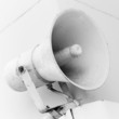 An old loudspeaker on the naval wall
