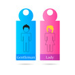 gentleman and lady sign for toilet vector illustration
