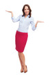 Business woman presenting your products