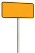 Blank Yellow Road Sign Isolated, Large Perspective Warning Copy