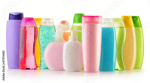 Photo: Plastic bottles of body care and beauty products Plastic bottles of body care and beauty products
