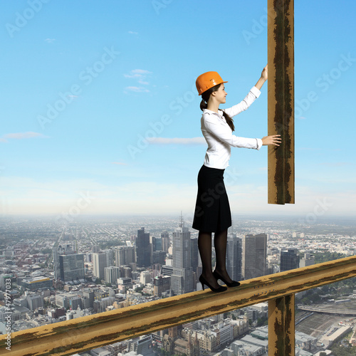 Photo: Businesswoman and cityscape Businesswoman and cityscape