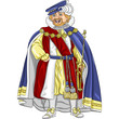 vector funny fairytale cartoon king smiles